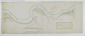 264-1 Kaart van de rivier de Lek van Wijk bij Duurstede oostwaarts, met de aangrenzende uiterwaarden